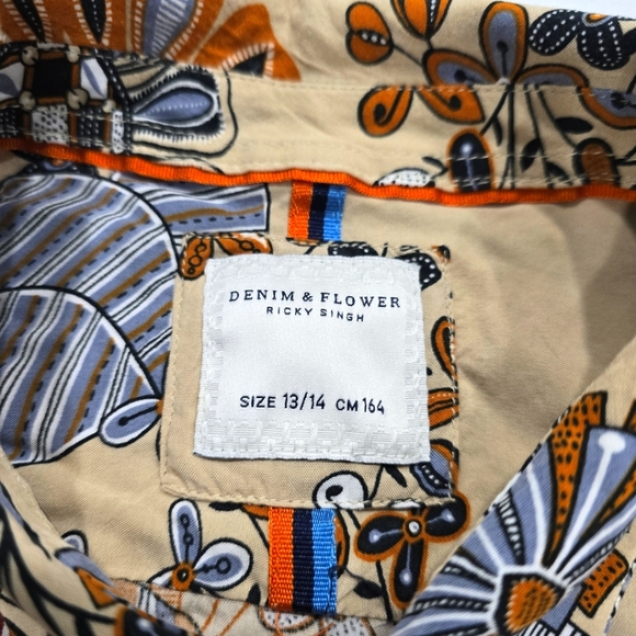 Denim & Flower Hawaiian Button-Up Kids Shirts [69] - Picture 12 of 14